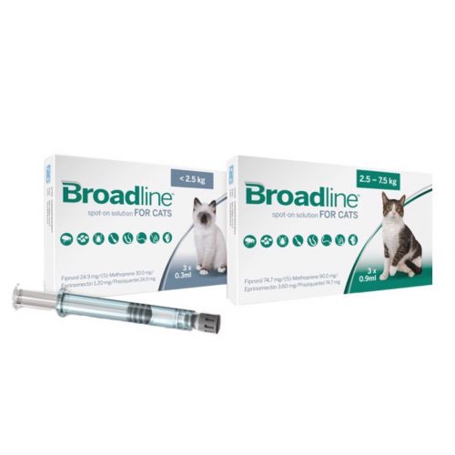 Broadline Thuốc nhỏ gáy phòng trị nội ngoại ký sinh trùng cho mèo 2.5-7.5kg